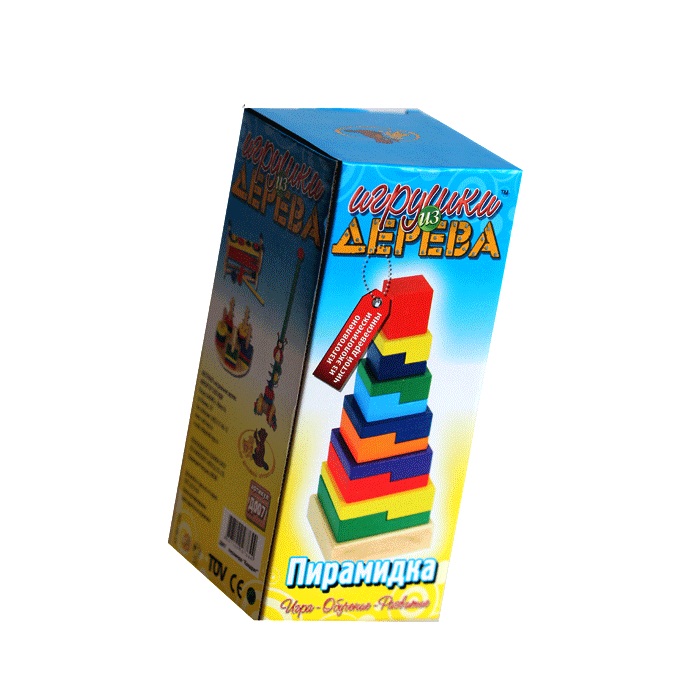 Деревянная игрушка – Пирамида – Квадрат  
